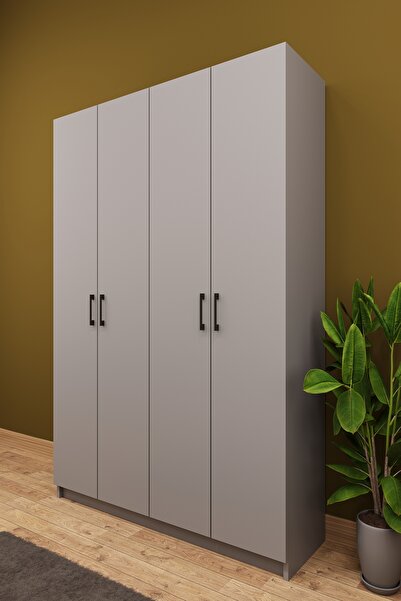 asratrend Lüks 4 Kapaklı Portmanto Askılı Vestiyer %100 MDF Ayakkabılık Dolabı V08