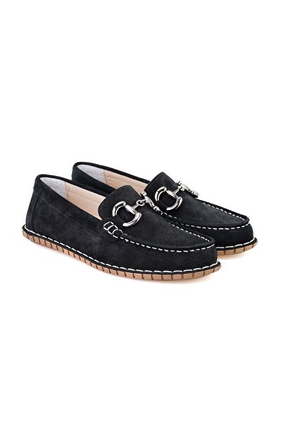 Desa Kadın Siyah Toka Aksesuarlı Comfort Süet Deri Loafer