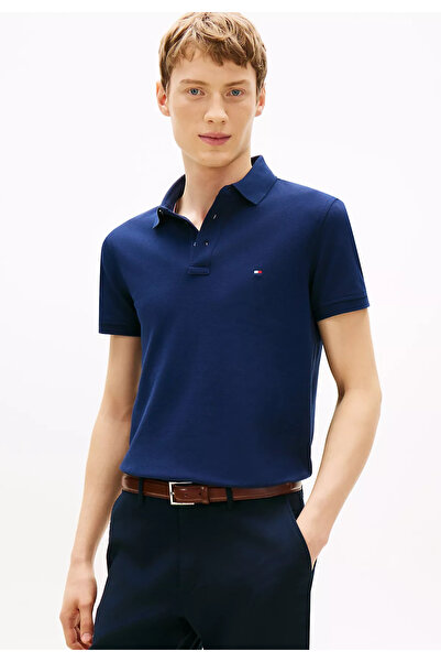 Tommy Hilfiger Ανδρικό βαμβακερό μπλουζάκι με γιακά πόλο, κοντό μανίκι, μπλε,...