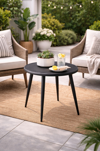 Generic Modern Black Side Table, Adds an Elegant and Practical Touch, 80X80X7...