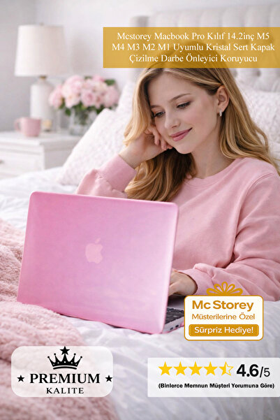 Mcstorey Macbook Pro Kılıf 14.2inç M5 M4 M3 M2 M1 Uyumlu Kristal Sert Kapak Ç...