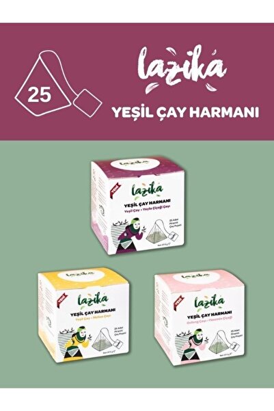 LAZİKA (مجموعة من 3) شاي هارمان الأخضر (يايلا-ميليسا-أولونغ)(3*37.5 جرام)-25 ...
