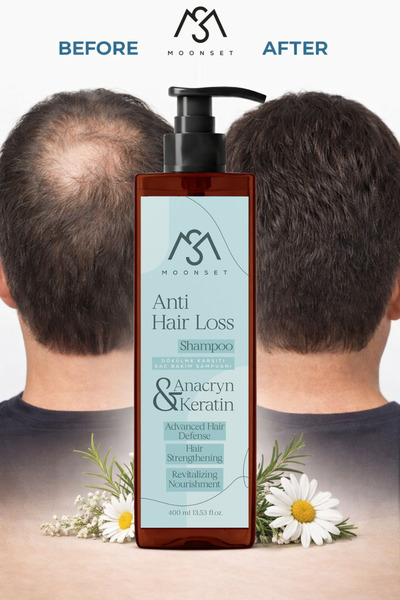 moonset Saç Dökülmesine Karşı Etkili Premium Şampuan Keratin Ve Bitkisel Özlü Saç Güçlendirici Bakım 400 ml