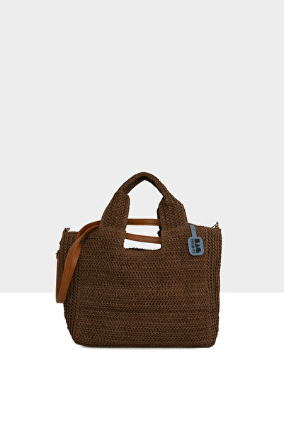 Bagmori Brown Women's Long Strap Handheld Straw Bag M000008775