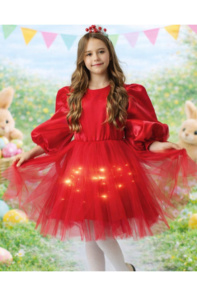 fustite cu luminite Φόρεμα - Κόκκινο