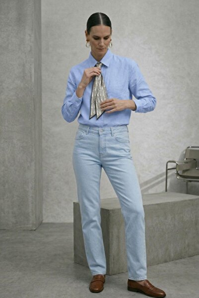 Shopping Shop Πουκάμισο με αξεσουάρ φουλάρι ΜΠΛΕ