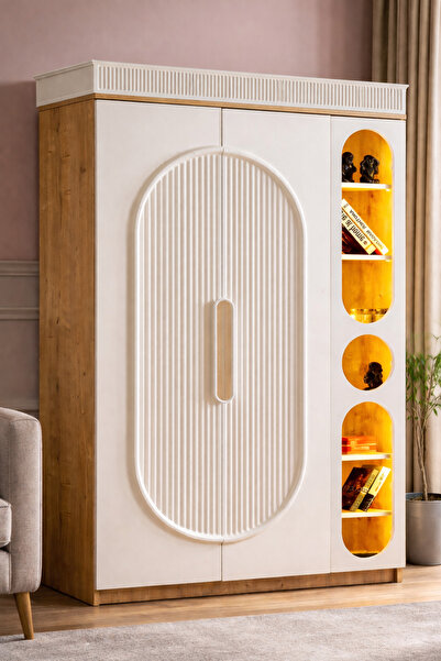 Setay Gardırop, Athena 2 Kapaklı Dolap ve Ledli Kitaplık