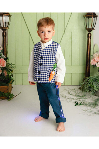 fustite cu luminite Pantaloni luminoși albastru marin cu coadă de iepuraș - 1...