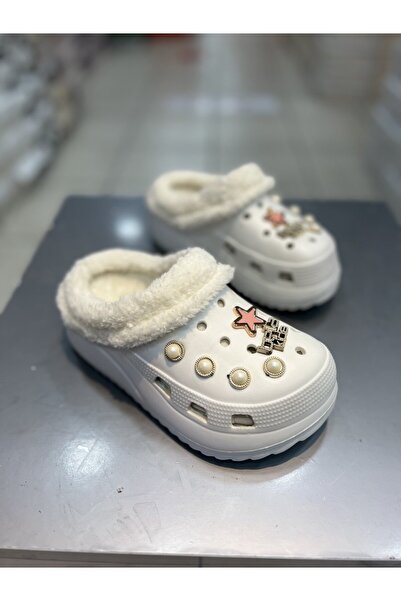 Akınal Bella Woolen Stoned Children's Closed-Front Home Slippers