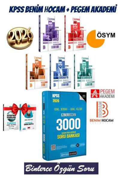 Pegem Akademi Yayıncılık 2026 Benim Hocam KPSS Soru Bankası Seti+Pegem Akadem...
