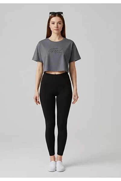 WOMEN 'S CROP T-SHIRT OVERSIZE- COTTON FABRIC