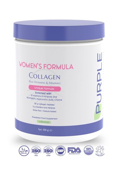 Purple Women's Formula Collagen (Kolajen) 450g - Tip 1-2-3, Hyaluronik Asit, ...