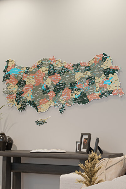 Colorfull Worlds Türkiye Uv Baskı Metal Renkli Harita - Ev Ofis Duvar Dekoras...