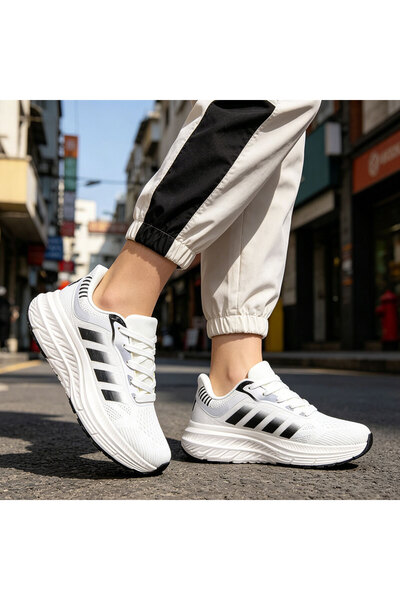 Tmall Pantofi sport de Dama, usori,din material textil,D1370,Alb