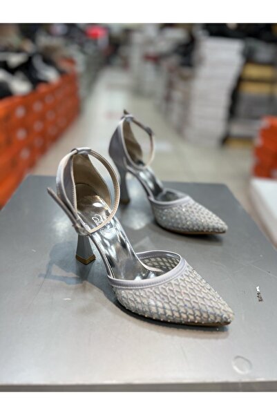 Hacıoğlu Ayakkabı Γυναικεία παπούτσια με τακούνι Şah Güpürlü με πέτρα και ζών...