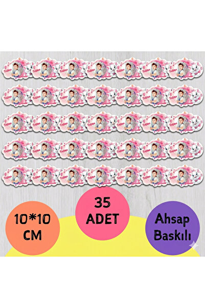 wonderlike 1-2-3-4-5-6 Yaş Ahşap Resimli Bebek Magneti - Doğum Günü Hediyelik...