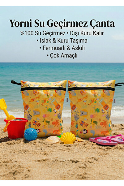 yorni 2 Adet, Ekonomik Set, 30x37cm, Summer, Su Geçirmez Islak Mayo Çantası, ...