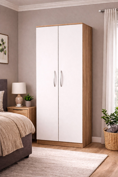 Tdesigno Açelya Giyinme Dolabı - Çok Amaçlı Dolap - Gardırop 80 Cm-2 Kapaklı