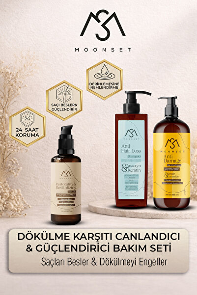 moonset Şampuan, Krem Ve Yağ Seti Ile Dökülmeye Karşı Etkili Bakım