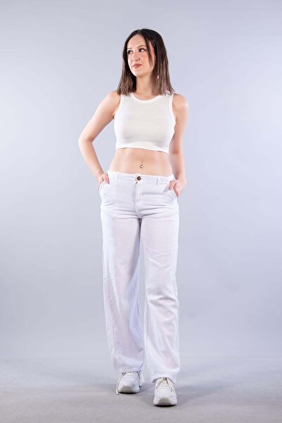 Mckanzie 5193 Παντελόνι με ελαστική μέση και χαλαρή εφαρμογή Λινό