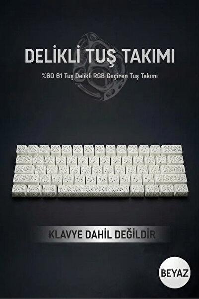 Decorius Mekanik Klavye Delikli Tuş Takımı (Keycaps) Seti- 61 Tuş %60 Profil ...