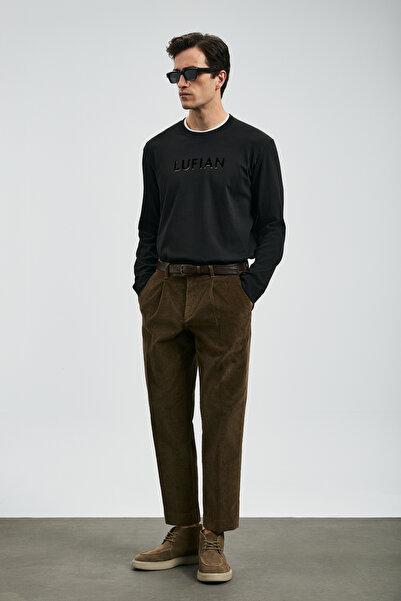 Lufian Ανδρικό παντελόνι Chino Federıc Velvet Comfort Fit Camel Hair