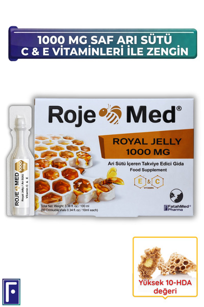 ROJEMED Royal Jelly 1000 Mg – Arı Sütü Fresh Vitamin C & E – 10 Shot