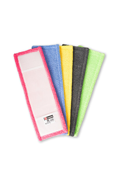 EVİMA (2 Adet) 50 cm Mikrofiber Havlu Mop Tüm Aparatlara Uygun Yedek Mop