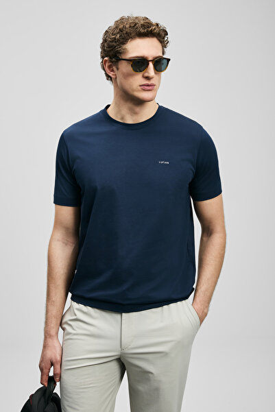 Lufian Μπλουζάκι Bran Modern Graphic Navy Blue