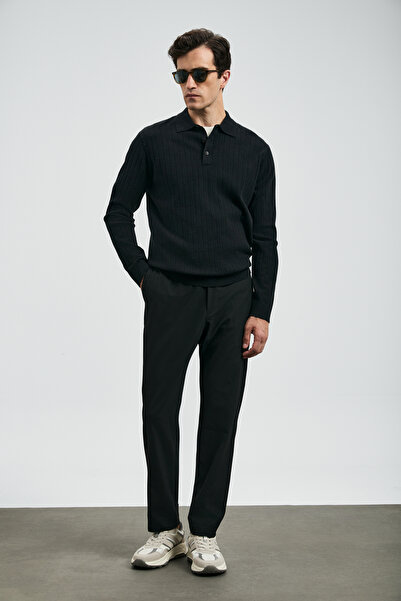 Lufian Ανδρικό πουλόβερ Josef Μαύρο