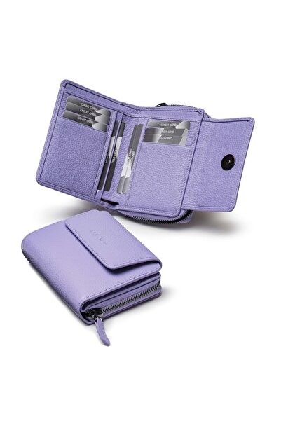 Genuine Leather Women's Wallet 2768-Lilac