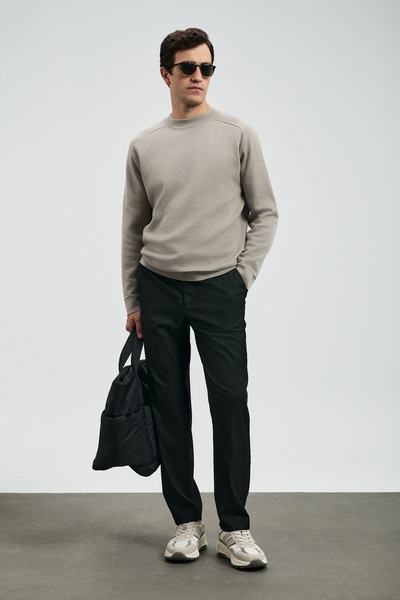 Lufian Ανδρικό παντελόνι Chino Amber Smart Slim Fit Μαύρο