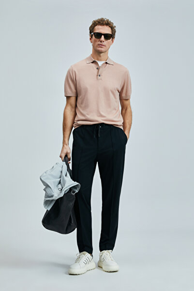 Lufian Ανδρικό παντελόνι Simon Smart Chino Slim Fit Μαύρο