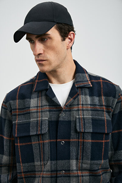 Lufian Ανδρικό πουκάμισο Laon Basic Regular Fit Navy Blue