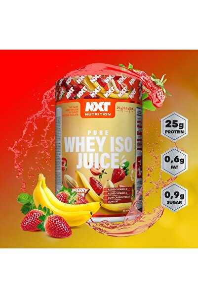 NXT Nutrition ايزو بروتين عصير من نكست نكهة فراولة وموز 900 جم - Pure Iso Juice Protein