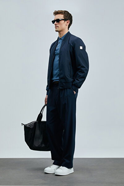 Lufian Ανδρικό παλτό Roger Navy Blue