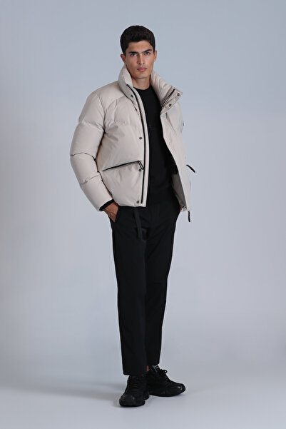 Lufian Men's Coat - Proper Goose Feather and Stone Detail