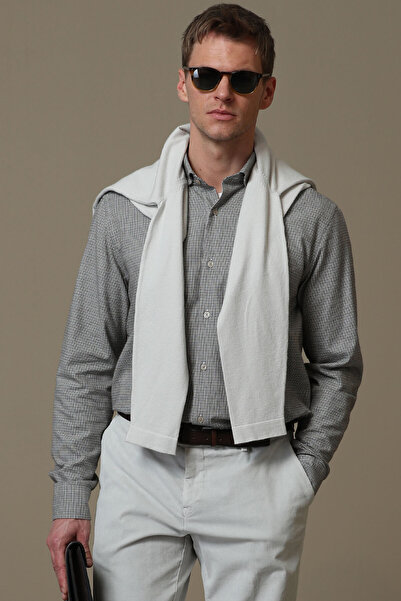 Lufian Ανδρικό πουκάμισο Karin Basic Regular Fit Καφέ