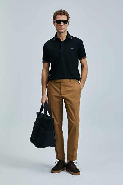 Lufian North Smart ανδρικό μπλουζάκι πόλο μαύρο