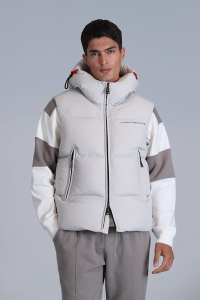 Lufian Ανδρικό γιλέκο - Emir Goose Down Stone Λεπτομέρεια