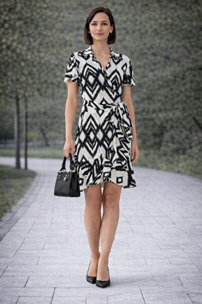 ALEXANDERGARDI Collar Detailed Belted Flounce Dress