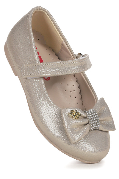 Kiko Kids Velcro Bow Girls Ballerina Shoes Ege 201 Vakko