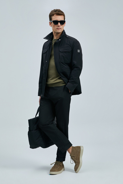 Lufian Ανδρικό παντελόνι Chino Luta Smart Comfort Fit Μαύρο