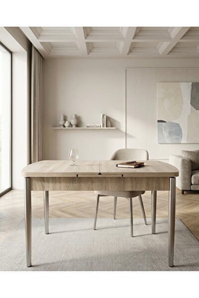 RAMPLA Mobilya AÇILIR KELEBEK YEMEK MASASI METAL AYAKLI SONOMO(KREM) MASA