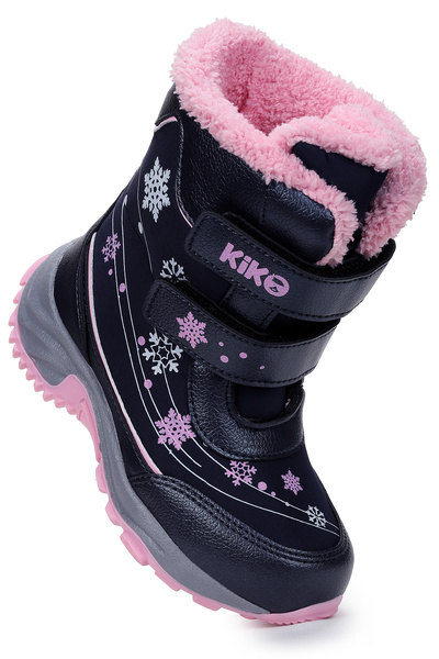 Kiko Kids Snowflake Velcro Girls Snow Boots Ανθεκτικά στο κρύο νερό