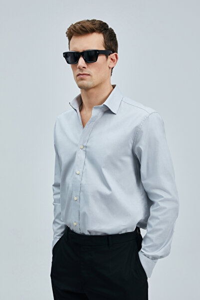 Lufian Ανδρικό πουκάμισο Daniel Basic Regular Fit Γκρι