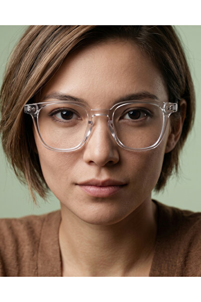 Corney Design Kenza Şeffaf Kare Gözlük | Mavi Işık Filtreli | Blue Blocked | ...