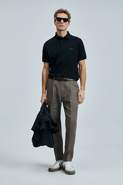 Lufian Ανδρικό μπλουζάκι πόλο Luna Smart μαύρο