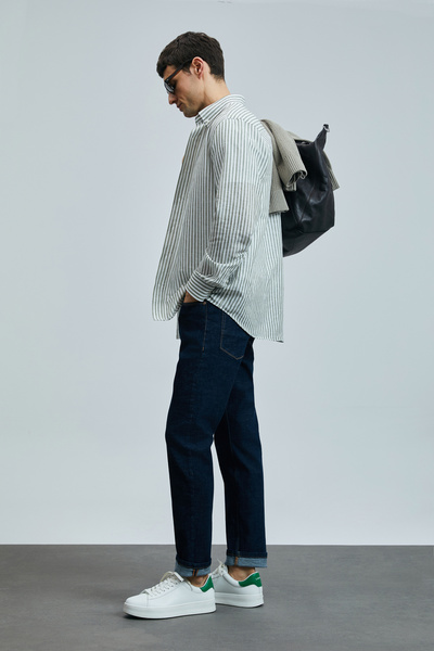 Lufian Ανδρικό παντελόνι Galıo Smart Jean Regular Fit Μπλε