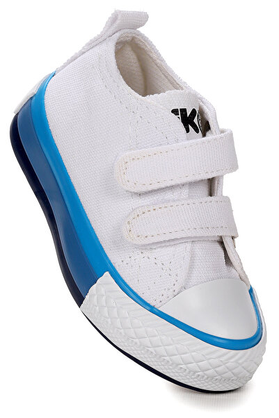 Kiko Kids Λινά πάνινα παπούτσια για αγοράκι - Velcro